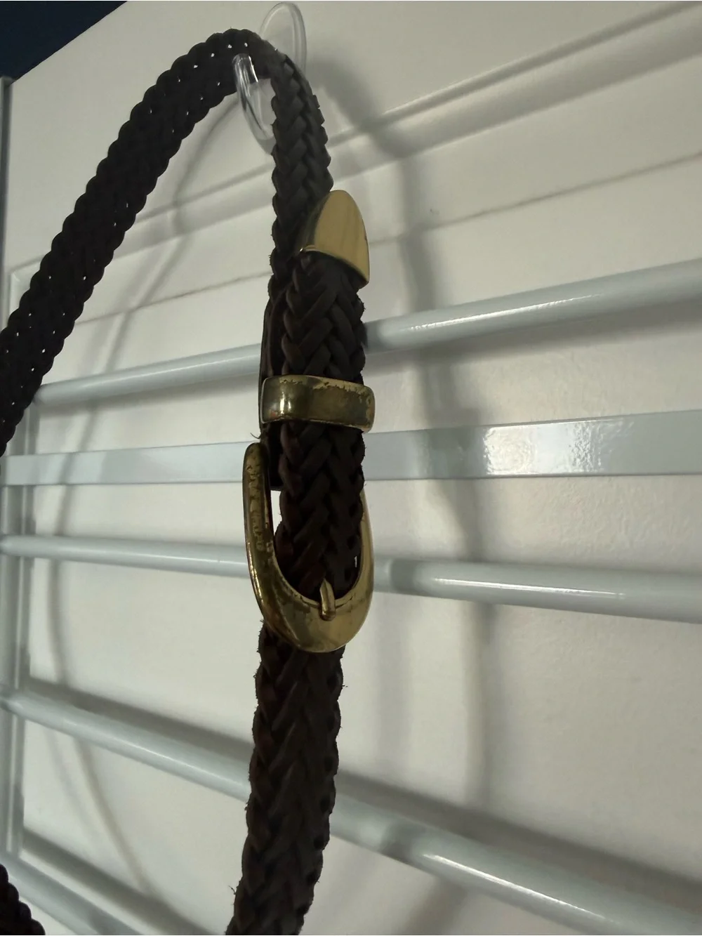 Capezio Braided Dark Brown Belt with Gold Buckle